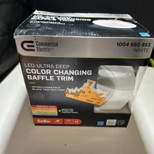 Commercial Electric 6 in. Low Glare Deep Baffle Adjustable CCT Integrated LED b