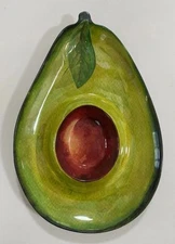 Avocado Chip and Dip Melamine Serving Tray. Green Avocado Shaped Plate.