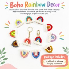 Cute Boho Rainbow Keychain Accessory Fit Handmade Bag Charm DIY Craft Decoration