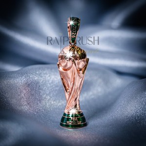 Authentic Custom World Cup Soccer Trophy Pendant Gold Plated Commemorative Mens Jewelry