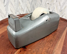 VTG Scotch Desk Top Tape Dispenser C20 Industrial Weighted Gray/Green Metal USA