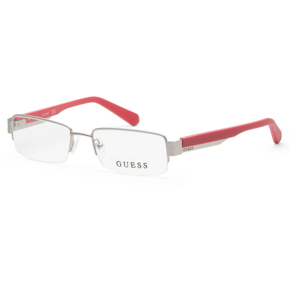 Ópticas Guess para hombre 55 mm plateadas rojas GU1774-SIRD-55