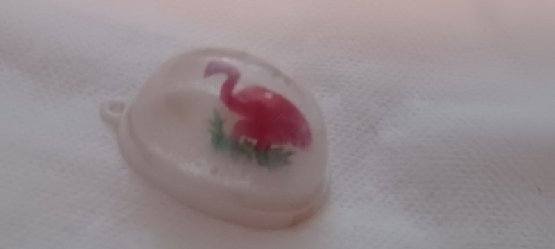 VINTAGE RARE GUMBALL/VENDING PINK FLAMINGO SNOW GLOBE CHARM 