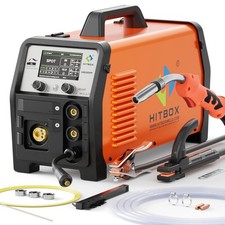 HITBOX 110V 220V Pulsed Gas/Gasless MIG MMA Lift-TIG Welder Spot Welding Machine