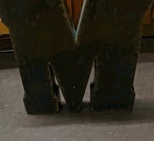 Large Black Metal Wall Mounted Marquee Letter M Exterior Business Sign