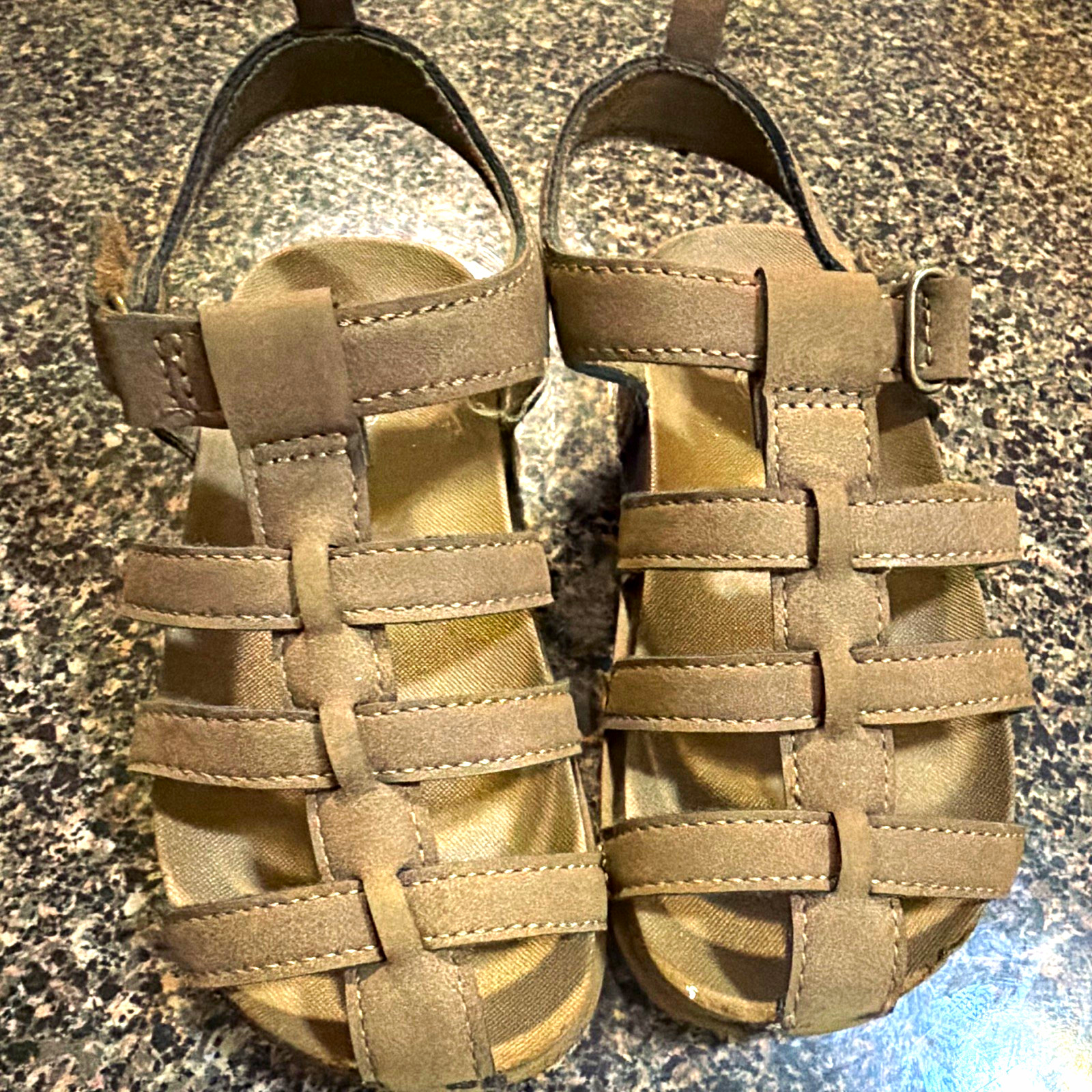 Wonder Girls Brown Fisherman Sandals Open Toe Ankle Strap Buckle US 2