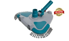 Cabezal triangular rotativo con cepillo para piscina, mango EZ Clip