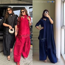 New Launching Navyblue Roman Silk Salwar Kameez With Dupatta For Festival