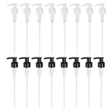16 Pcs Lotion Soap Dispenser Pump Heads for Standard 24/410, Black/Transparent