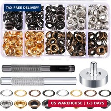 1/4 Inch Grommet Kit 200 Sets Grommets Eyelets with 3 Pieces Install Tool Kit an
