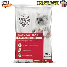 Unscented Non-Clumping Natural Cat Litter 40lbs Odor Control Dust Free Absorbent