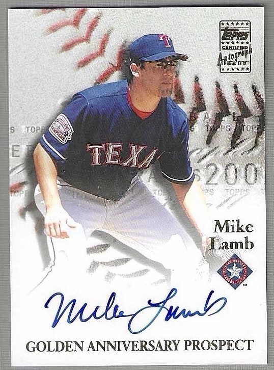 2001 Topps Golden Anniversary Autographs Mike Lamb #GAA-ML Rangers