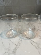 Double-Walled Insulated Clear Glass Coffee Tea Cups 4.5  Set Of 2