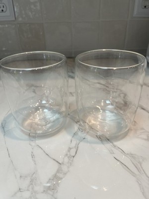 Double-Walled Insulated Clear Glass Coffee Tea Cups 4.5  Set Of 2