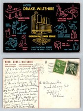 San Francisco, CA-California Hotel Drake Wiltshire Square Vintage c1956 Postcard