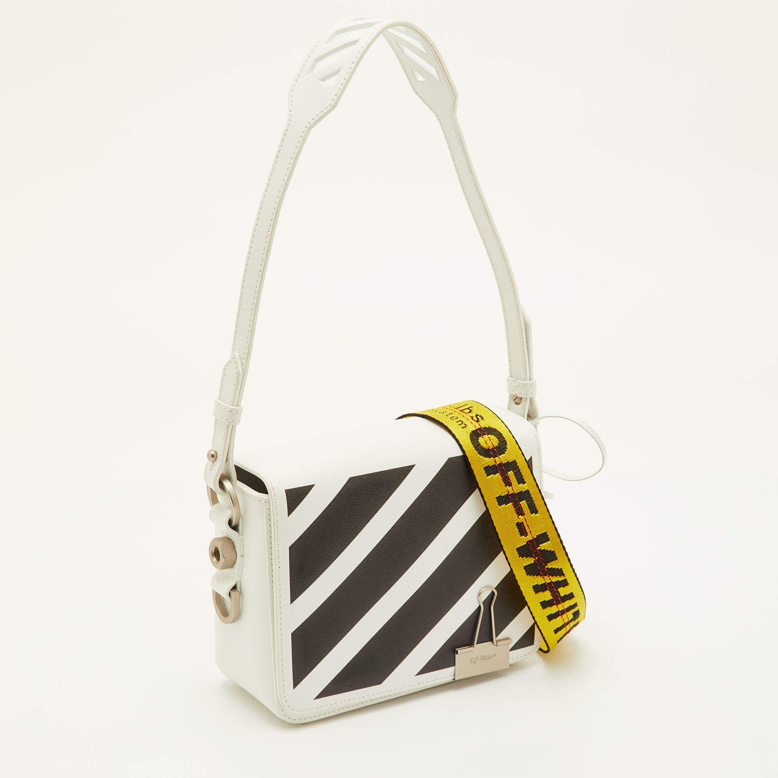 OffWhite Binder Clip Mini WhiteBlack Leather Diag… - image 3