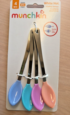 #ad #ad NEW Munchkin White Hot Safety Baby Spoons 4 Pack 4 M BPA Free $8.00