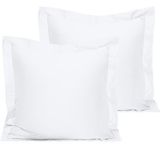 500 TC Egyptian Cotton Breathable Pillow Covers, 26x26 Square, 2 Pack, White