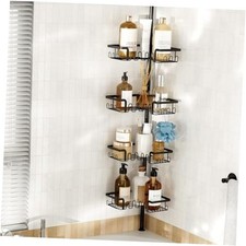 Corner Shower Caddy Tension Pole Adjustable 29 124 Inch, 4 Tier Rustproof