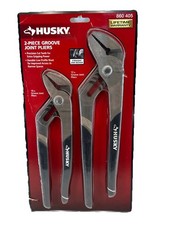Husky Channel Lock Groove Joint Pliers 2 Piece Set Adjustable 10 And 12 inch