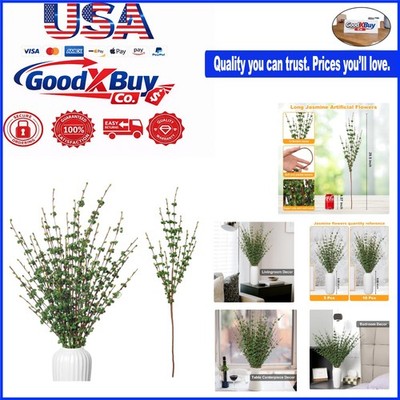 Artificial Jasmine Flowers 29.5in 5pcs Green Diy Floral Decor for Wedding & Home