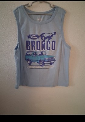 Hybrid Apparel Ford Bronco Officially Licensed Sleeveless Tee Blue XXL