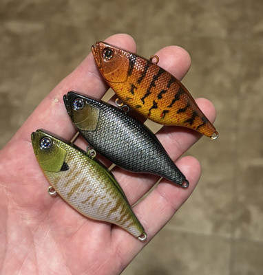( LOT OF 3 )Custom Painted Jackall TN70 Clone- Lipless- Rattlebait- DDS fishing