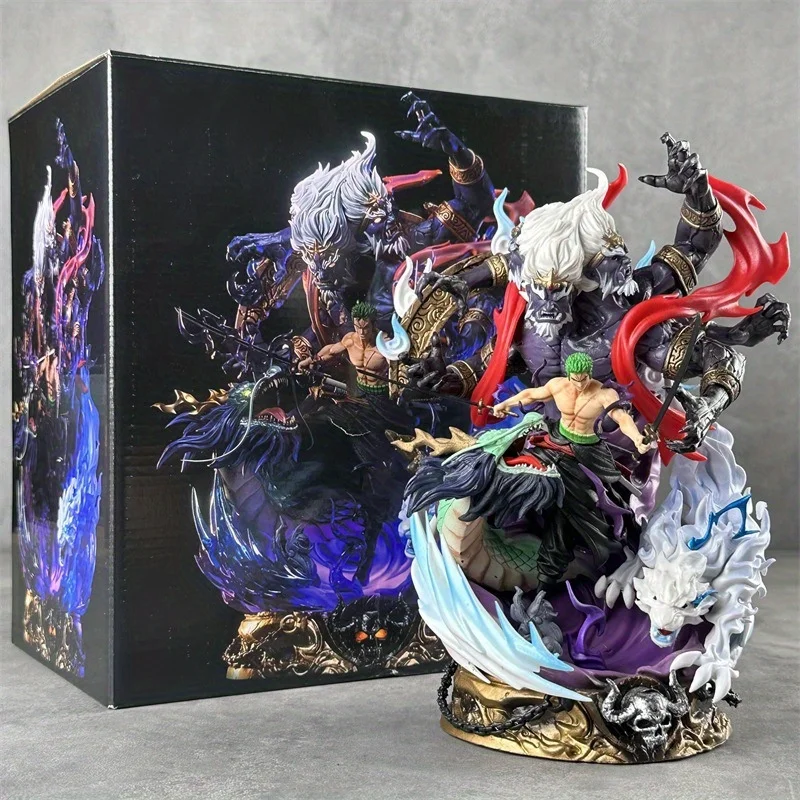 希少　HELL THE TABLE　SOMABITO x ON-LIFE One Piece Roronoa Zoro Anime Figure 25cm King of Hell Enma Statue
