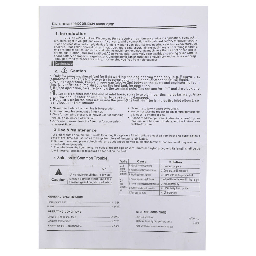 24V 550W Electric Oil Extractor Pump Oil Fuel Transfer Change Pump 50-150L/min