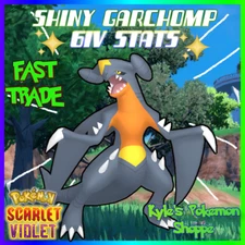 6IV 🌟SHINY🌟 GARCHOMP | POKEMON SCARLET & VIOLET | SHINY BATTLE READY EV'D