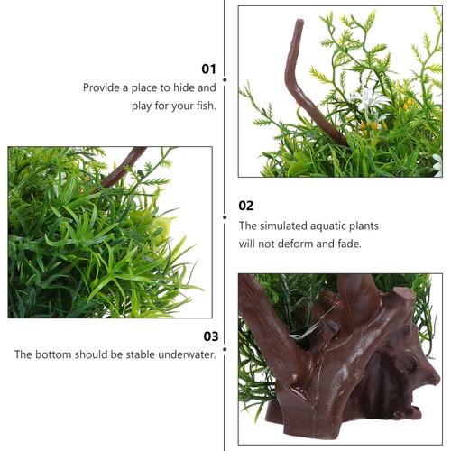 Artificial Branch with Weighted détaillant Base Decorative Aquarium Plant