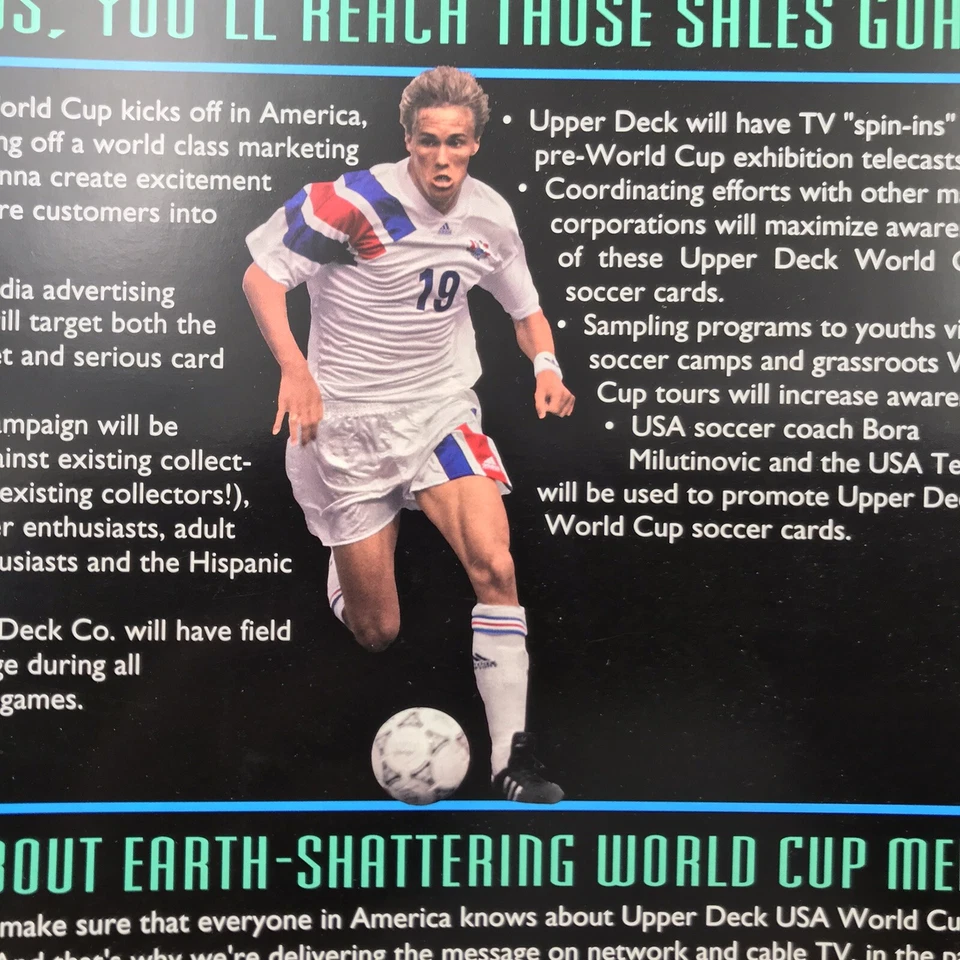 Carpeta de hojas de venta de fútbol de Estados Unidos de colección 1993 Upper Deck World Cup Chris Henderson Foto 2 de 4