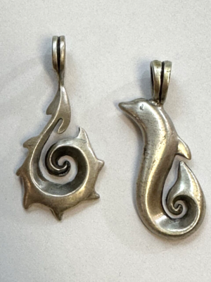 2 ZIKZOK PEWTER HOOK PENDANTS | eBay