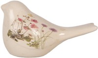 Clayre & Eef Dekoration Vogel Beige Rosa 16X7X9 Cm Keramik Landhausstil