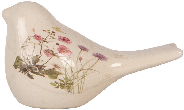 Clayre & Eef Dekoration Vogel Beige Rosa 16X7X9 Cm Keramik Landhausstil-image