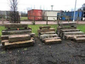 Reclaimed Granite Stone Slab Steps Entrance Garden Feature Ebay