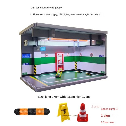1/18 Diorama Car Garage Model LED Lighting Car Showroom Scene Display Model Gift - Picture 24 of 26