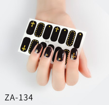 3D Nail Polish Wraps Full Size Stickers Sparkling Cross Nail Art Manicure NS22