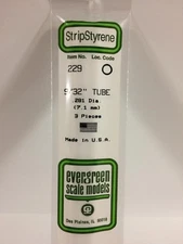 .281" (7.1MM) OD Polystyrene Tube EVG229 by Evergreen Scale Models