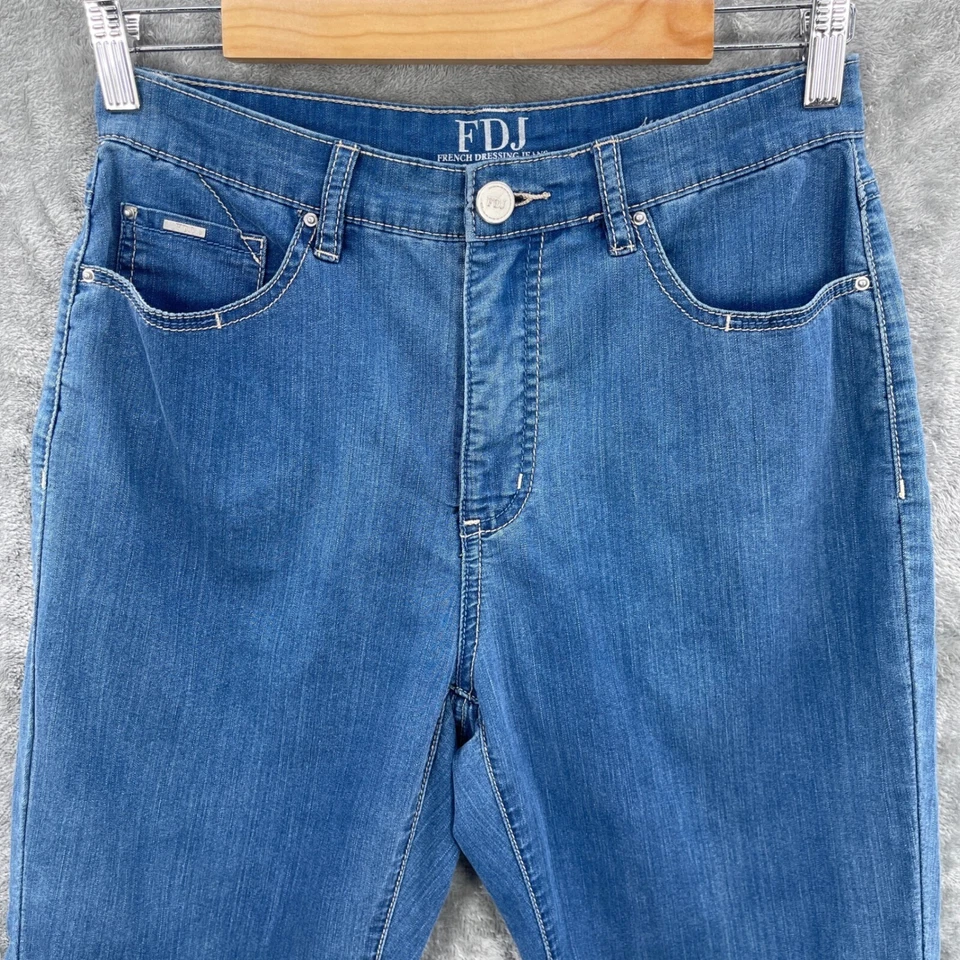 FDJ French Dressing Suzanne Capris Woman 4 Blue Denim Cropped Hi Rise Versatile - Image 3 of 4