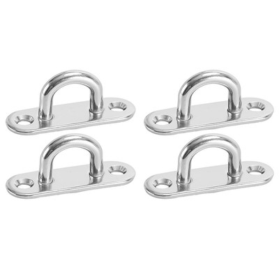 Steel Stainless Oblong Pad Eye Straps Plate Staple Ring U-Shaped Acc
