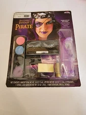 Fantasy Pirate Makeup Kit Glitter Eyelashes Lipstick Stencil 94382