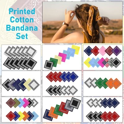 Bandana Cou Écharpe 100% Coton Écharpes Unisexe Couleurs/Modèles Mixtes - Photo 1/4