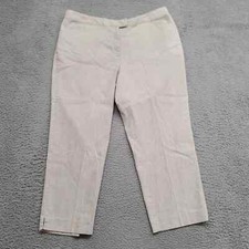 J.Jill Pants Womens 16 Tan Linen Genuine Fit Below Waist Casual Pockets Summer