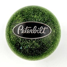 Cactus Green Glitter Vintage Style Kustom Peterbilt Semi Truck Ball Shift Knob