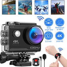 COOAU 4K WiFi Sports Aktion KameraAction Cam 20MP Unterwasserkamera Camcorder DE