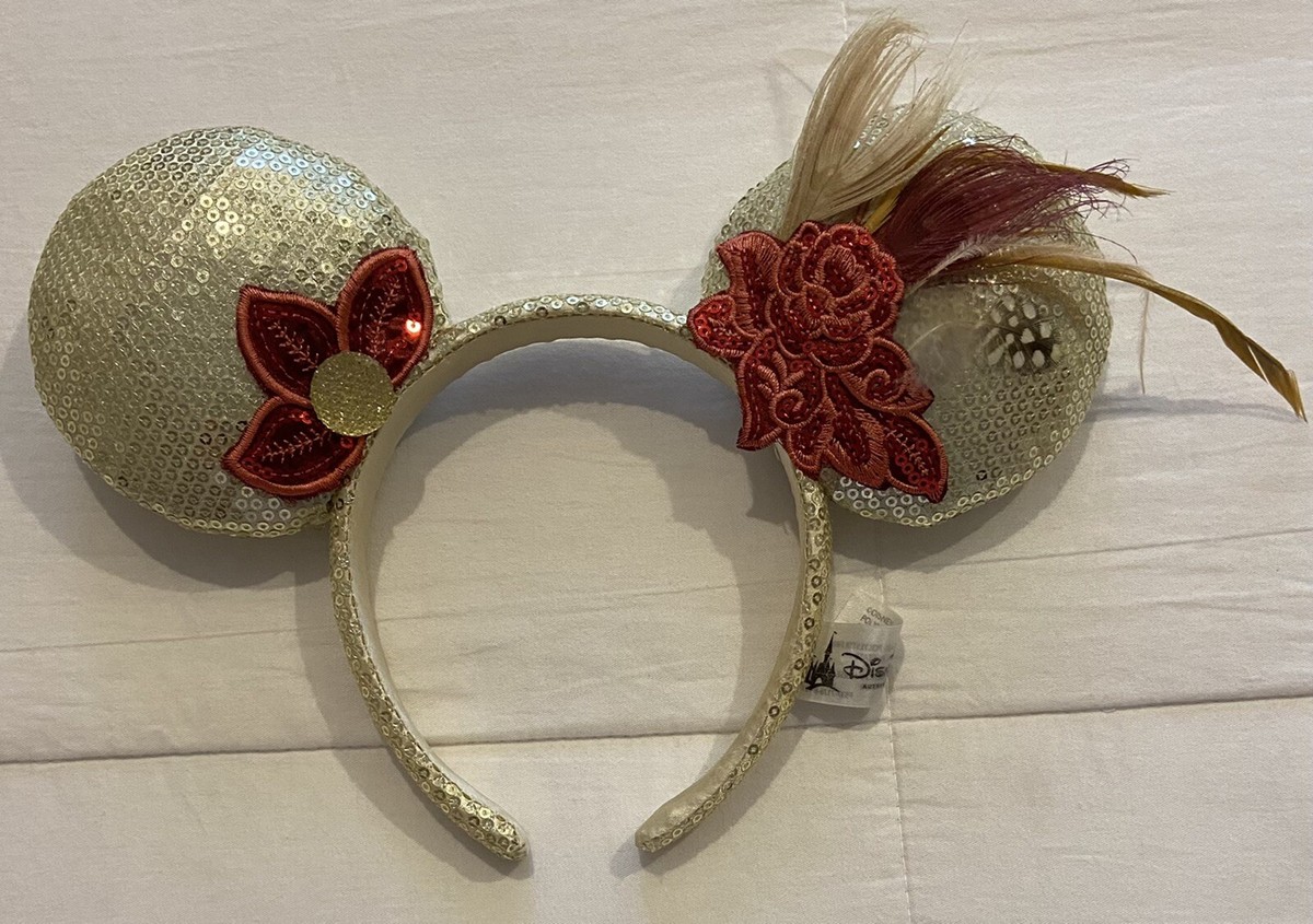 Disney Parks Minnie Mouse Gold Sequin Feather Flapper Roaring 20’s Ear Headband Disney Parks Minnie Mouse Gold Sequin Feather Flapper  main image 4