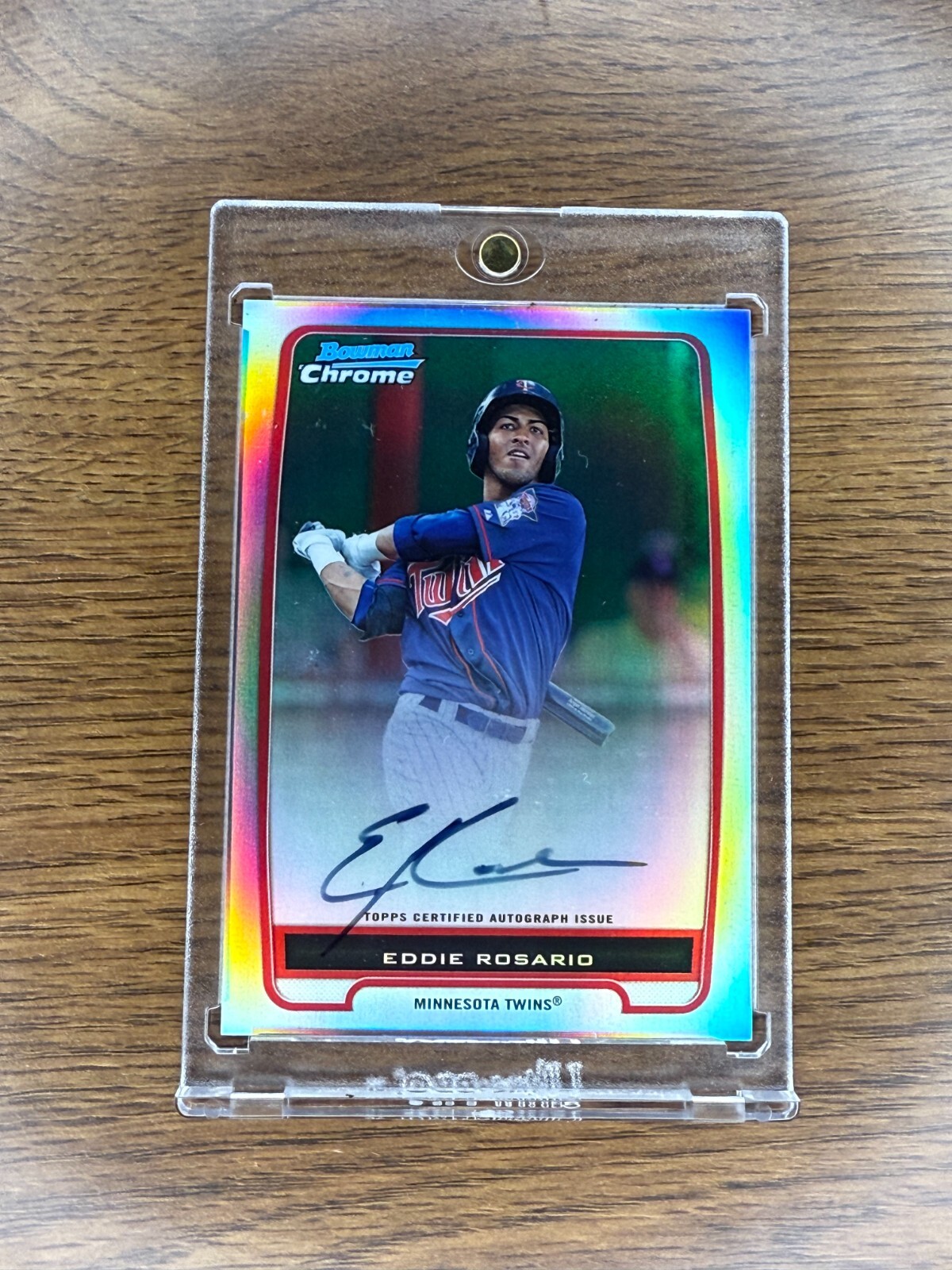 Eddie Rosario 2012 Bowman Chrome Prospect Refractor Auto /500