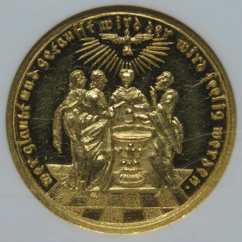 ND 1720 Germany Gold Ducat - Jesus Baptismal Nurnberg Goppel 1075 - NGC MS63 PL