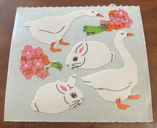 Vintage 80’s Rabbits & Geese Sticker Mod 2 by 2.5 inches Per Square | eBay